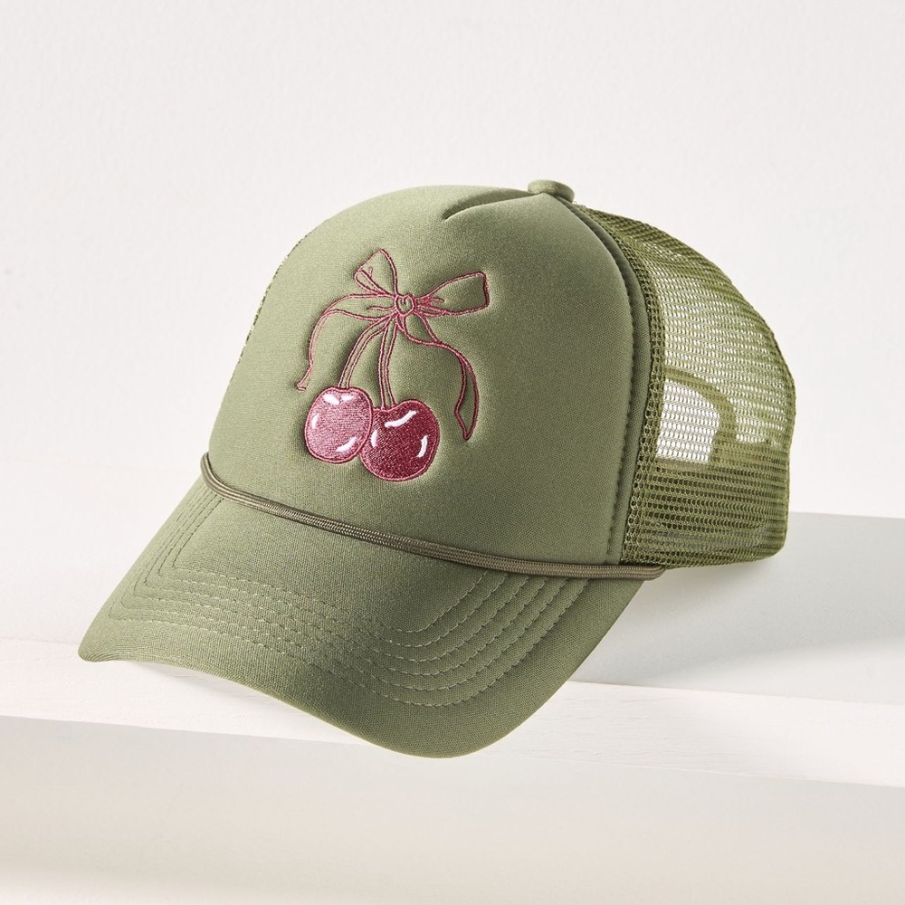 Worn/West Cherry Trucker Hat
See all Worn/West
Green Embroidered Cherry Cap